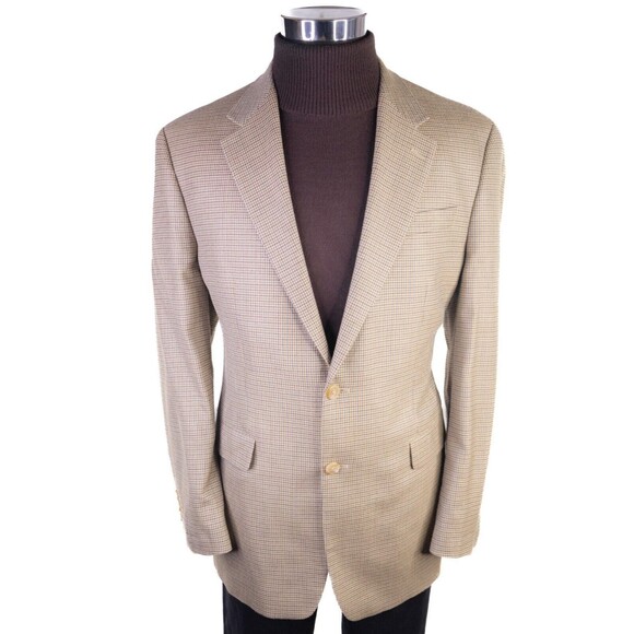 Ralph Lauren Tweed Blazer 42L 2 Button Houndstooth Sport Coat Jacket Wool/Silk - Picture 2 of 13